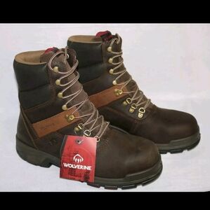 Wolverine Mens Cabor Sz 12 EW Waterproof 8Inch Composite Toe Work Boots Brown